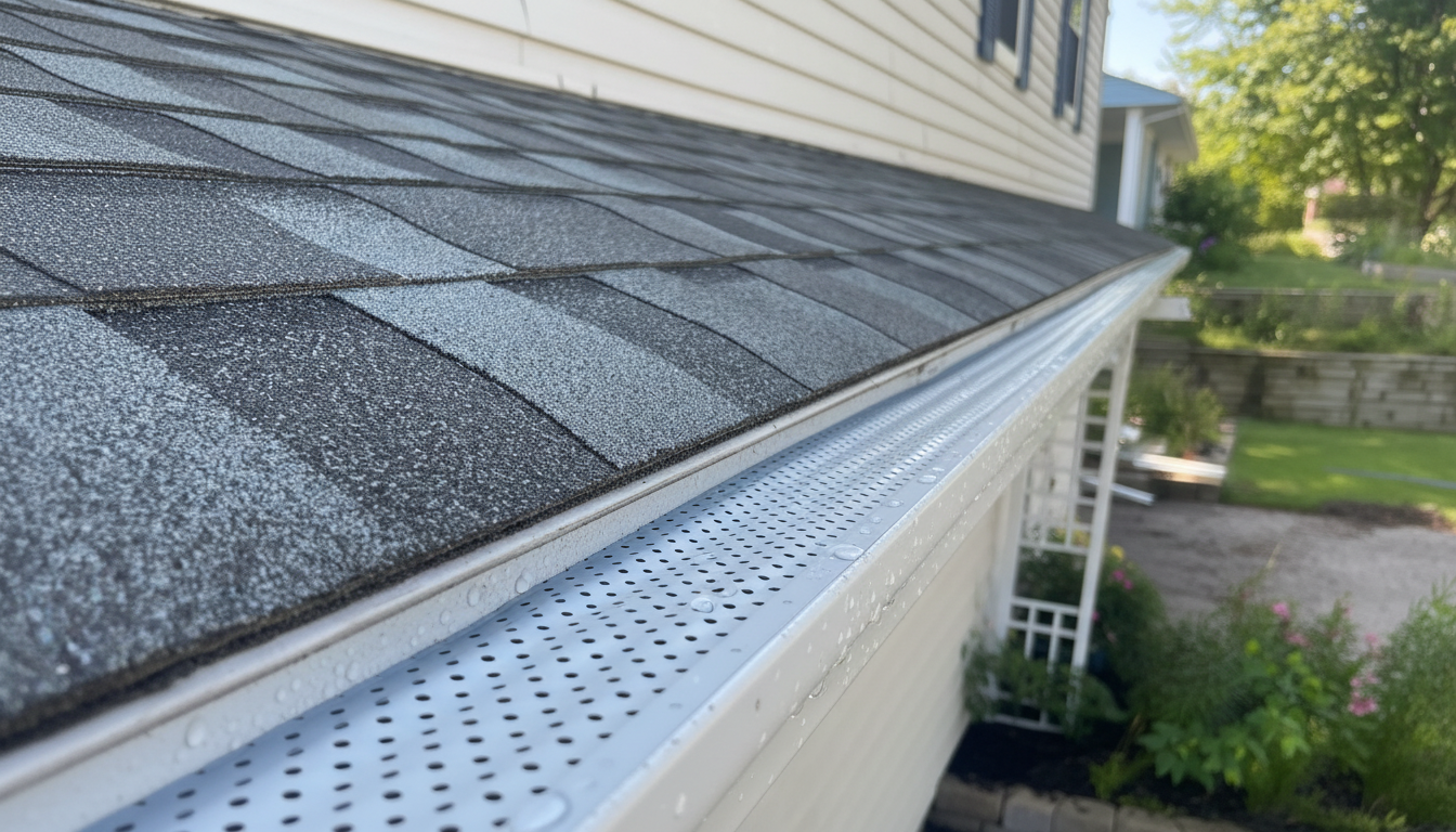 Gutter guard installation on a Madison WI area home